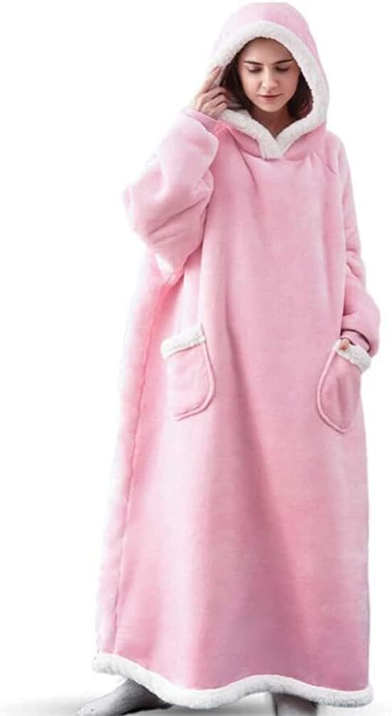 Experience Ultimate Comfort with Our Extra Long Wearable Blanket Hoodie - Oversized, Super Warm, and Cozy for Everyone!