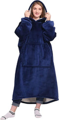 Experience Ultimate Comfort with Our Oversized 1.2M Wearable Blanket Hoodie - Ultra Plush, Navy, Perfect for Cozy Nights In!