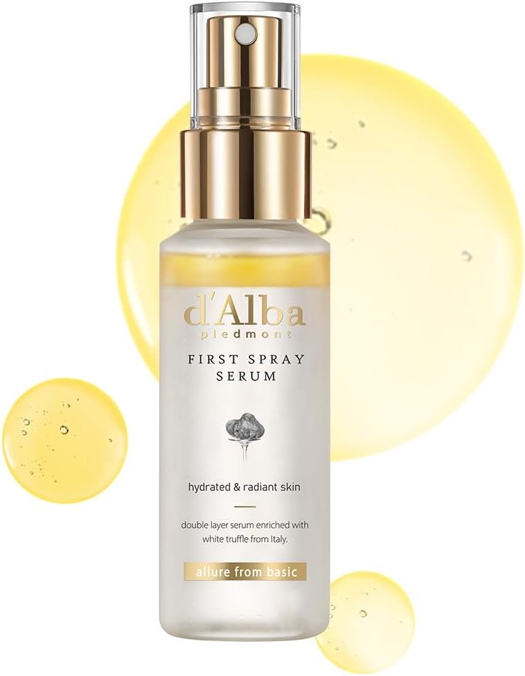 Transform Your Skin with D'Alba's Italian White Truffle First Spray Serum - A Vegan Hydrating Moisturizer for Radiant, Glowing Skin (50ml)