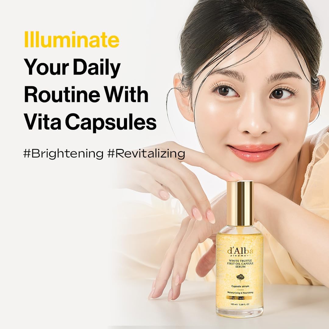 Revitalize Your Skin with D'Alba Italian White Truffle Oil Capsule Serum - Double Vitamin Formula for Luminous, Hydrated Skin - 100ml