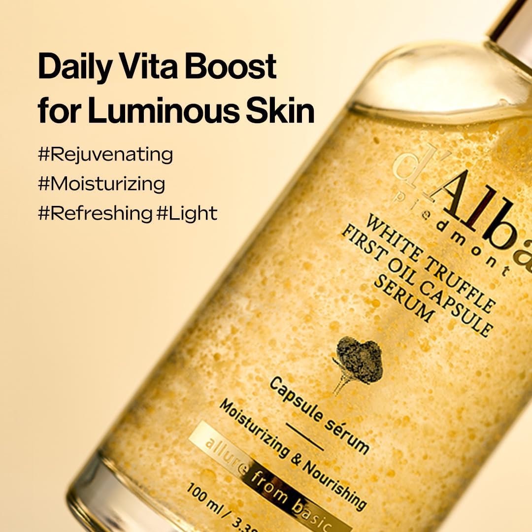Revitalize Your Skin with D'Alba Italian White Truffle Oil Capsule Serum - Double Vitamin Formula for Luminous, Hydrated Skin - 100ml