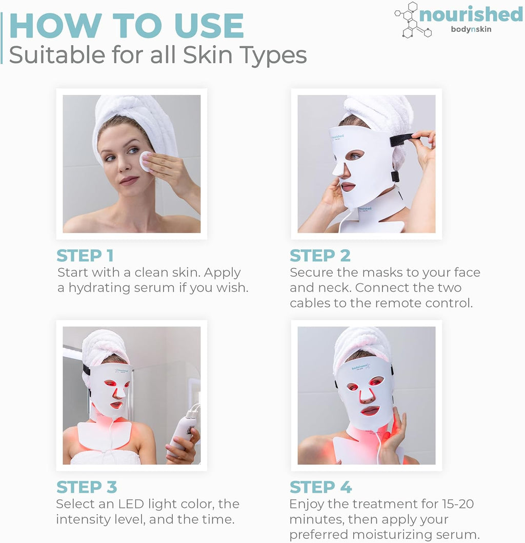 Revolutionary LED Light Therapy Face & Neck Mask - 7 Color Anti-Aging Treatment for Youthful Skin