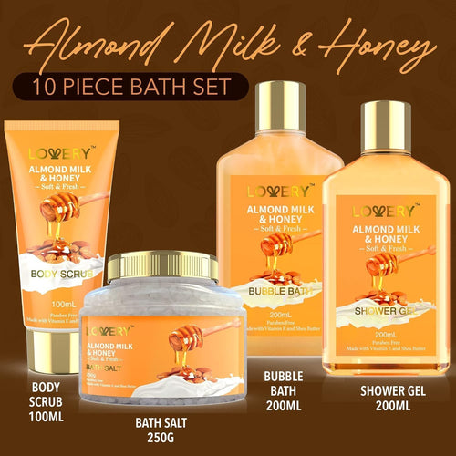 Indulge in Luxury with the Almond Milk & Honey Home Spa Set – A Complete Bath and Body Gift Basket for Ultimate Relaxation and Nourishment