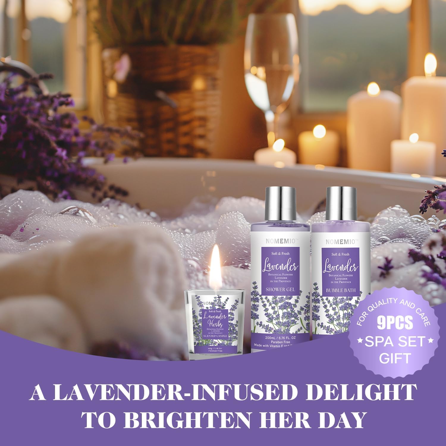 Indulge in Relaxation: 8-Piece Lavender Spa Gift Set for Women – Perfect for Self-Care and Gifting!