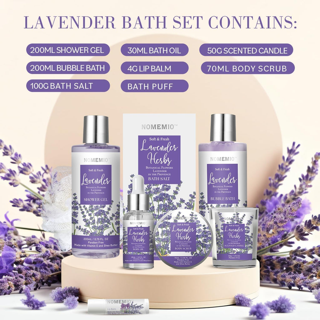 Indulge in Relaxation: 8-Piece Lavender Spa Gift Set for Women – Perfect for Self-Care and Gifting!