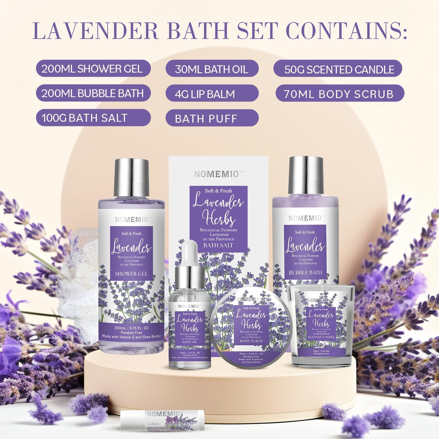 Indulge in Relaxation: 8-Piece Lavender Spa Gift Set for Women – Perfect for Self-Care and Gifting!
