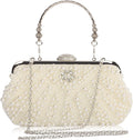Elegant Pearl Beaded Evening Clutch Purse for Women - Perfect Bridal Handbag & Chic Crossbody Accessory
