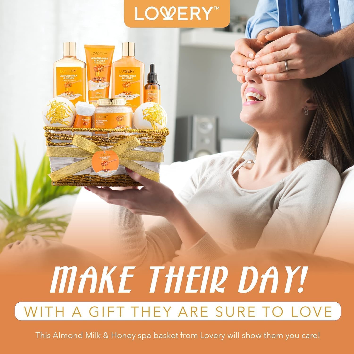Indulge in Luxury with the Almond Milk & Honey Home Spa Set – A Complete Bath and Body Gift Basket for Ultimate Relaxation and Nourishment