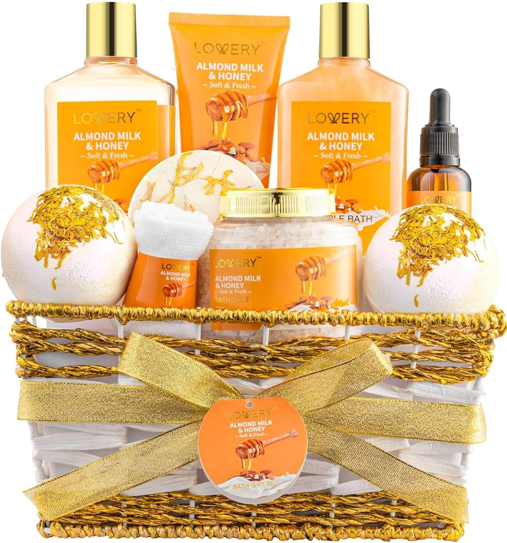 Indulge in Luxury with the Almond Milk & Honey Home Spa Set – A Complete Bath and Body Gift Basket for Ultimate Relaxation and Nourishment