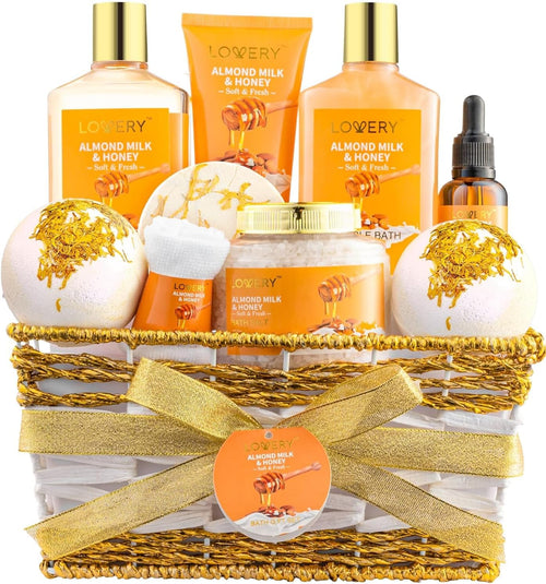 Indulge in Luxury with the Almond Milk & Honey Home Spa Set – A Complete Bath and Body Gift Basket for Ultimate Relaxation and Nourishment
