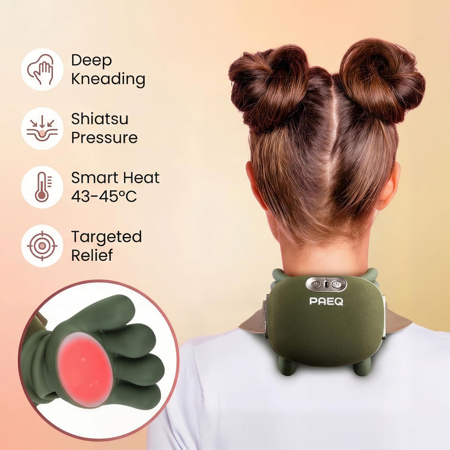 Transform Your Relaxation Routine with the N7 Pro Cordless Bionic Shiatsu Neck Massager – Lightweight, Quiet, and Equipped with 4 Kneading Nodes, 3 Power Levels, and 2 Heat Settings for Ultimate Pain Relief in Neck, Shoulders, Back, and Legs