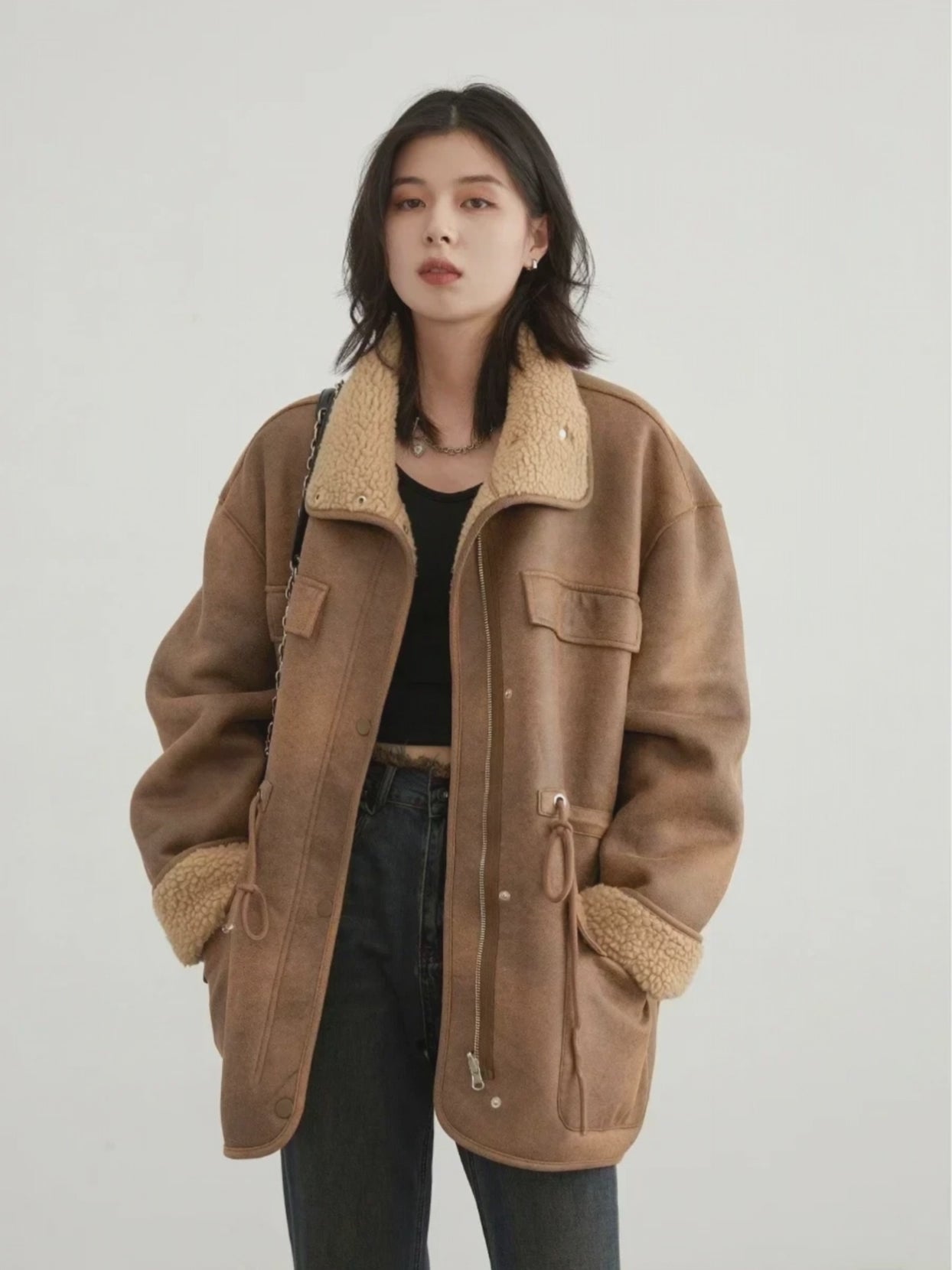Thick Warm Solid Suede Reversible Jacket - Perfect for Autumn & Winter Adventures